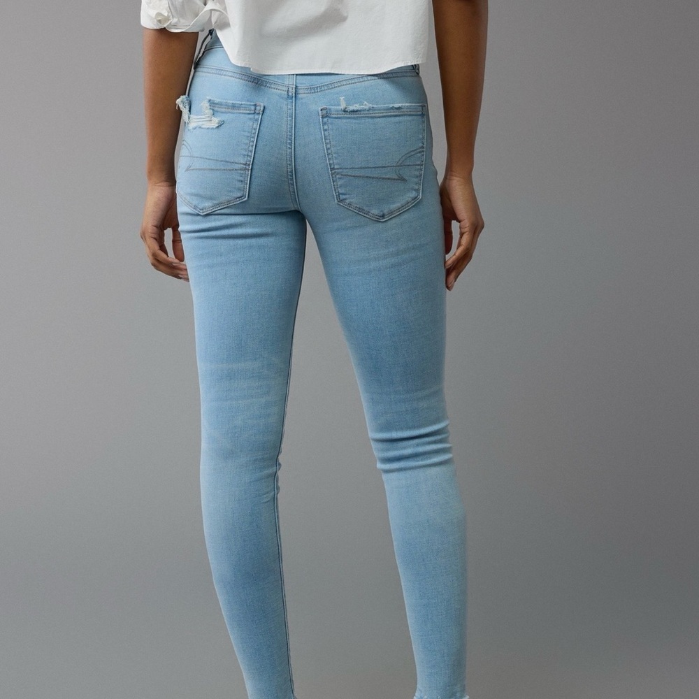 Stylish Sky Blue Skinny Jeans for Women - Picture 3 of 7